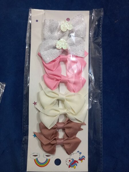 Hair bow clips (1 pack 8 ribbon hair bow clips)