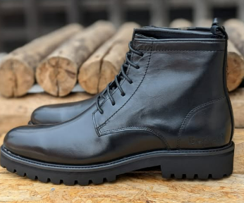BERLUTI LACE UP LEATHER BOOTS 