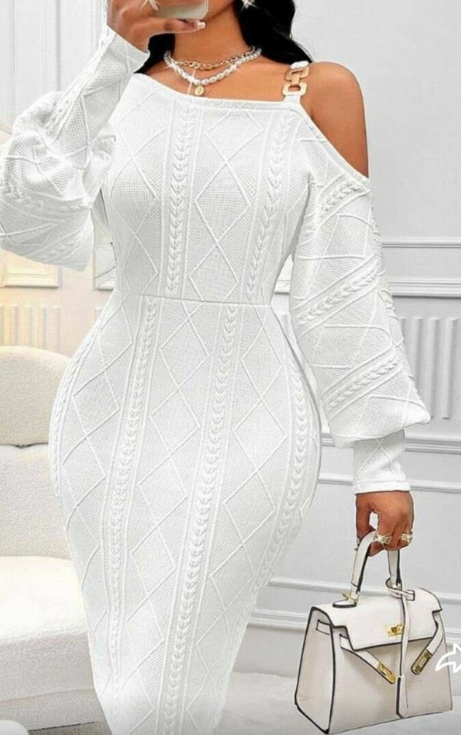 Robe tricot épaules nues