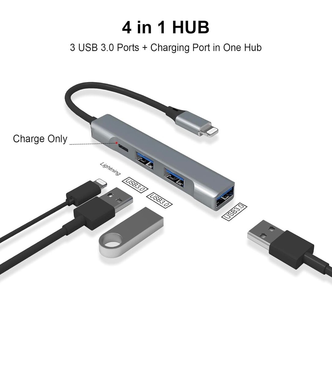 Multiport Hub USB 3.0 4 en 1