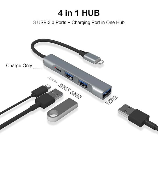 Multiport Hub USB 3.0 4 en 1