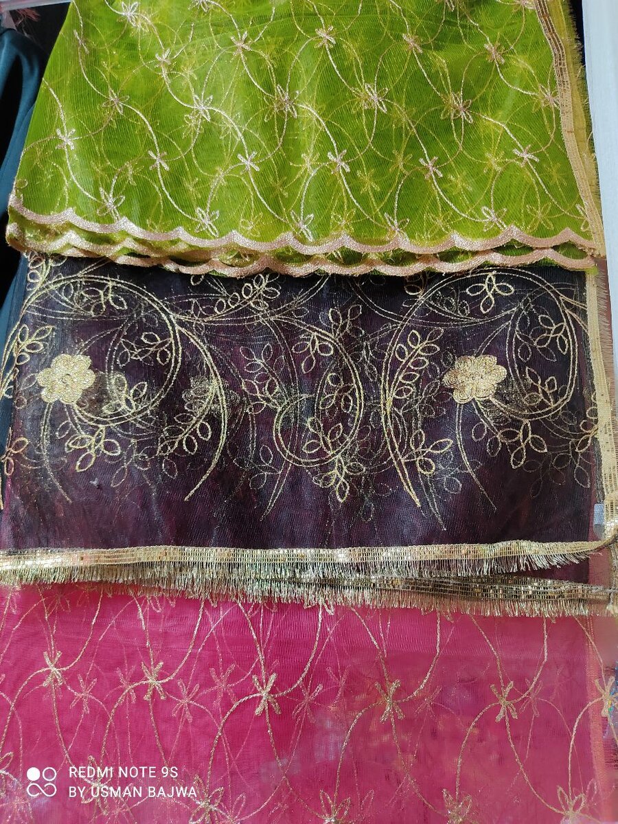 Net Dupatta Tilla Karhai allover