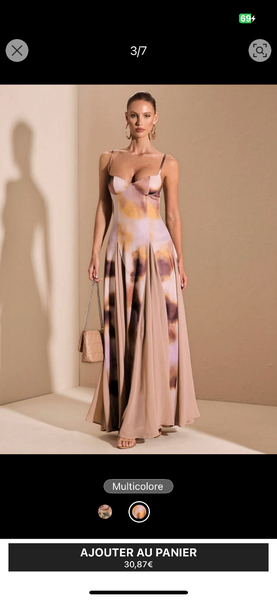 Robe longue multicolore élégante