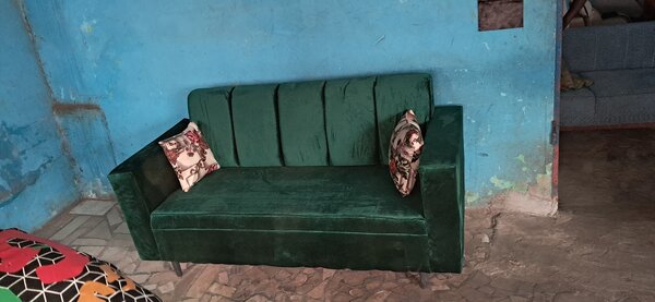 Canapé Vert Velours Élégant