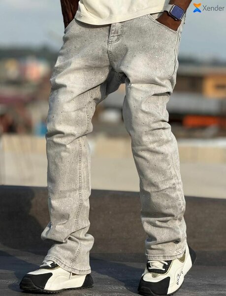 Jeans en denim perlés