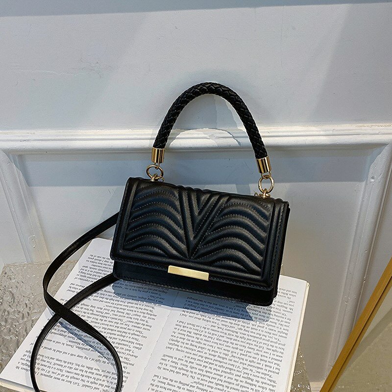 High-quality, stylish rectangular women's bag black