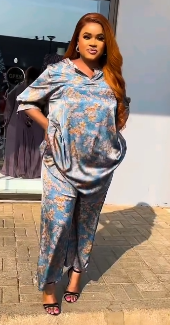 Women's set of long tunic and trousers with print