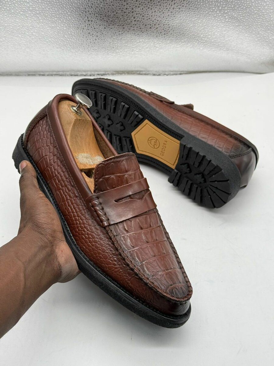 Mocassins en cuir exotique