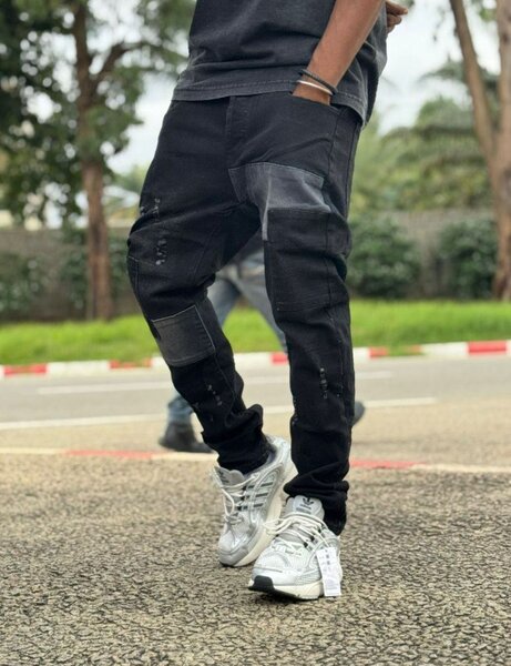 Pantalon cargo noir pour hommes