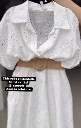 robe brodée-blanc
