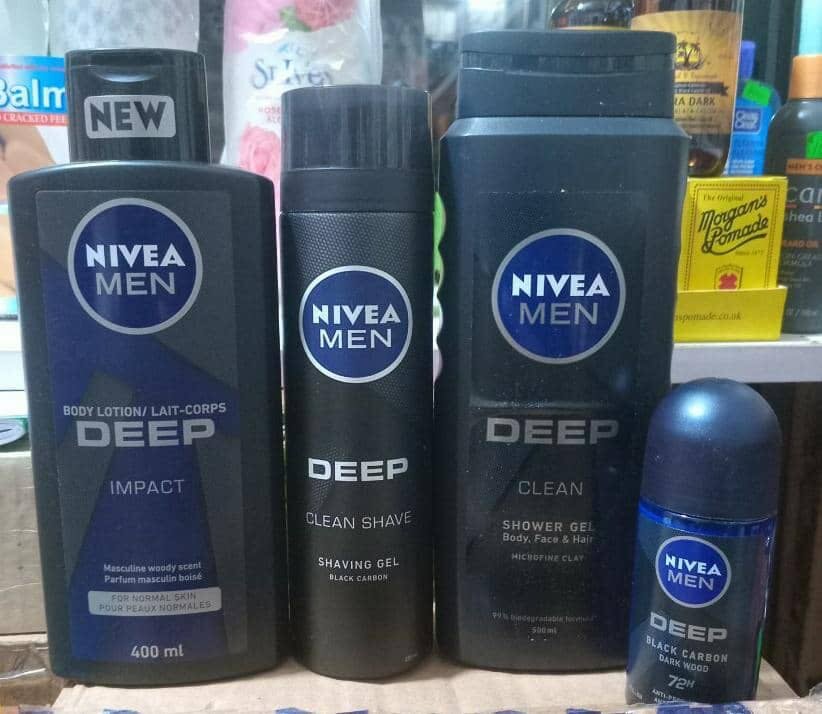 Nivea Men Deep Set (shaving gel, roll-on, lotion, body wash)