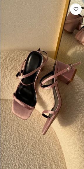 Odelia Pink Ankle Strap Block Heels