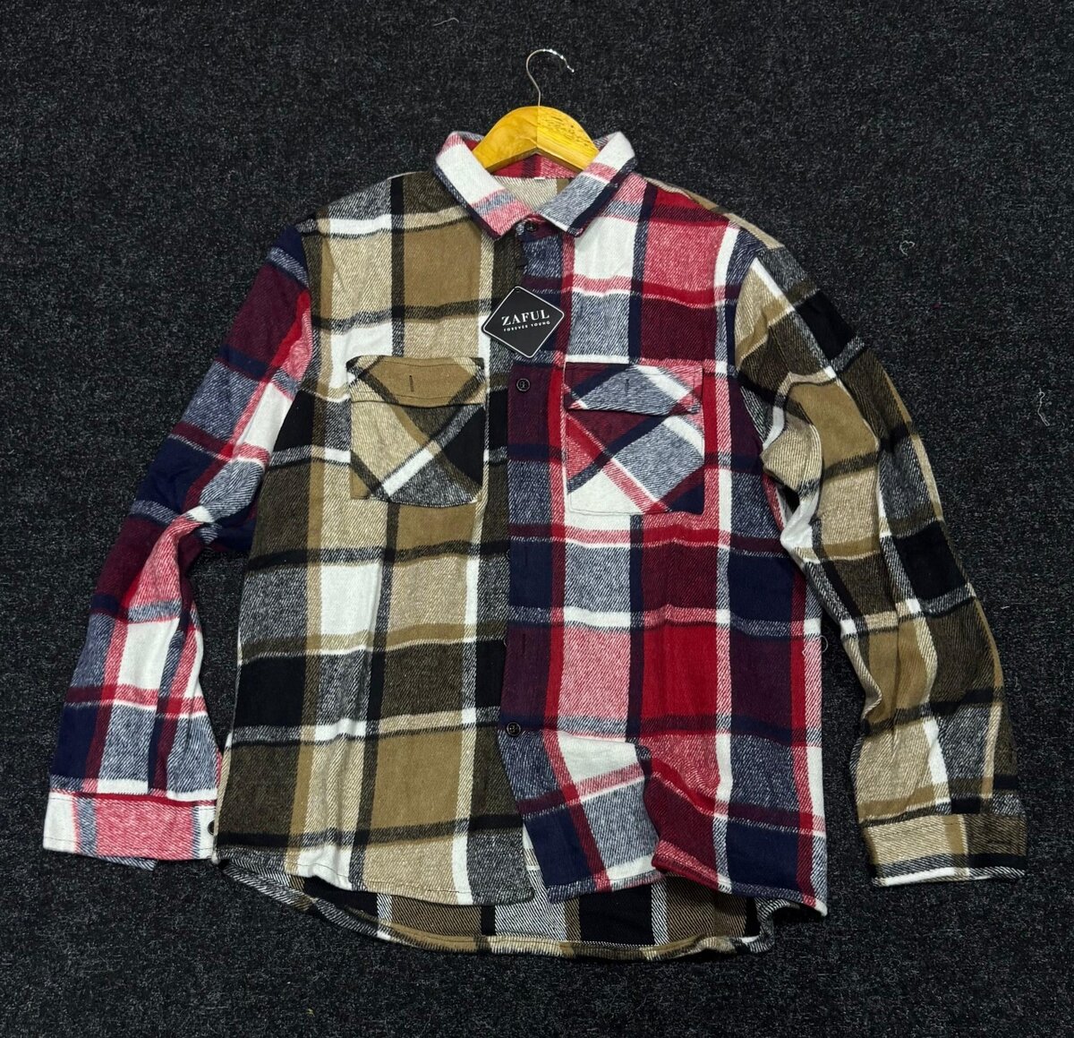 Surchemise à carreaux en flanelle