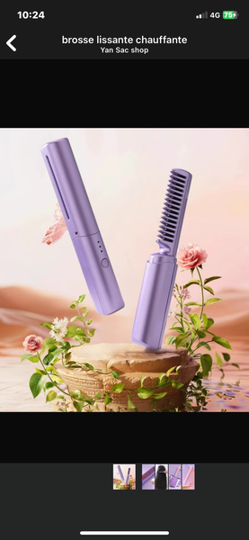 Brosse Lissante Chauffante Portable
