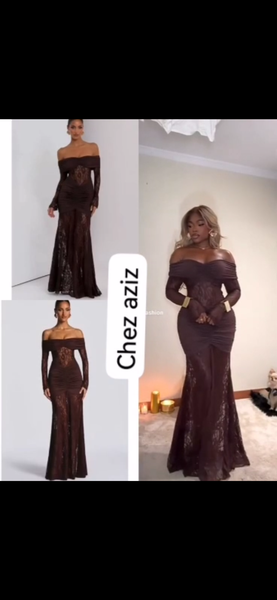 Robe longue en dentelle