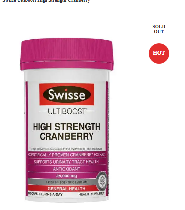 Swisse Ultiboost High Strength Cranberry