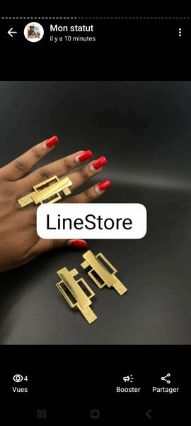 Boucles d'oreilles et bague
