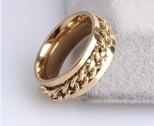 New Vintage goldan chain ring for men and women