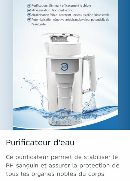 Carafe Purificateur d'Eau Alkaline