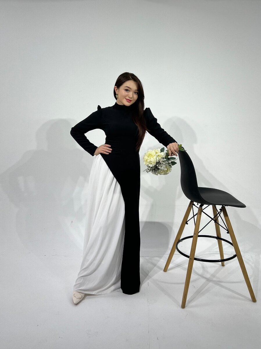 Платье комбинированное с шелком