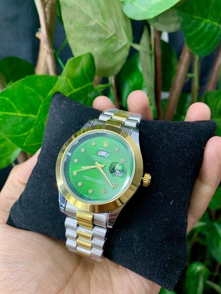 Rolex Tow-Ton Master Green Watch