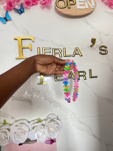 Serre-tête perlé coloré