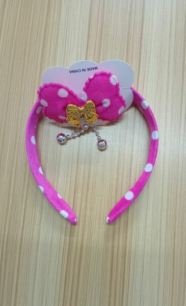 Serre-tête Noeud Pois Rose