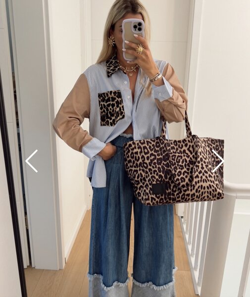 Chemise à motifs léopard tendance