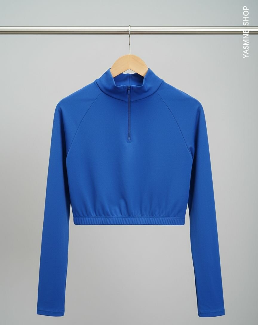 Haut de sport bleu à manches longues