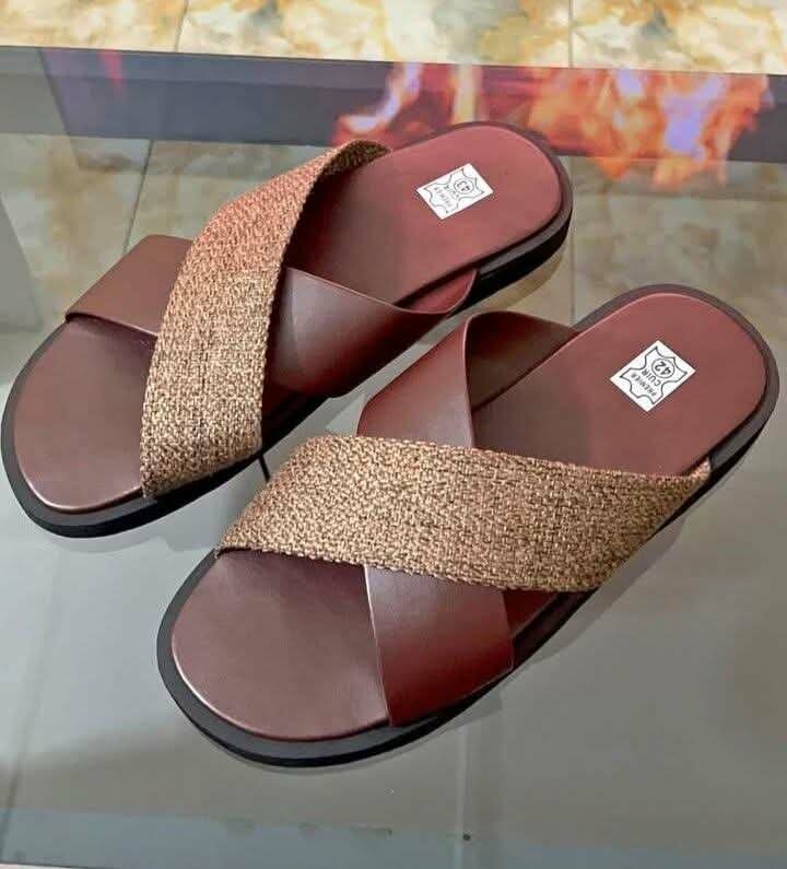 Sandales croisées confort homme