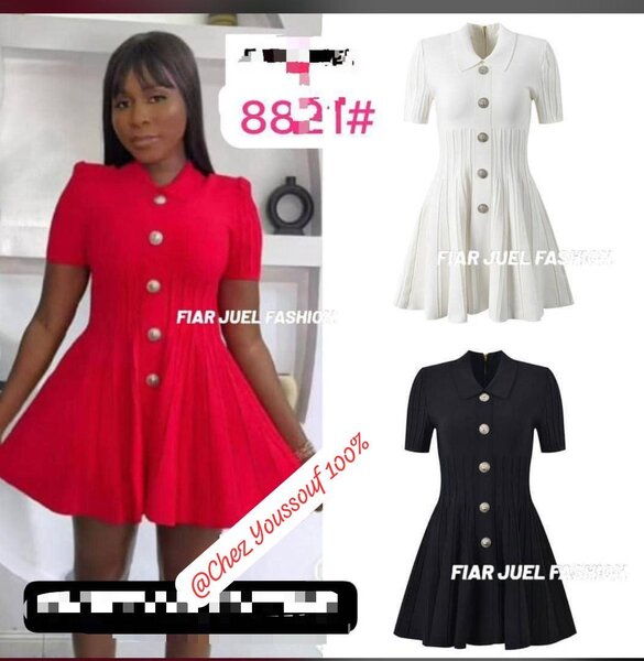 Robe évasée boutons