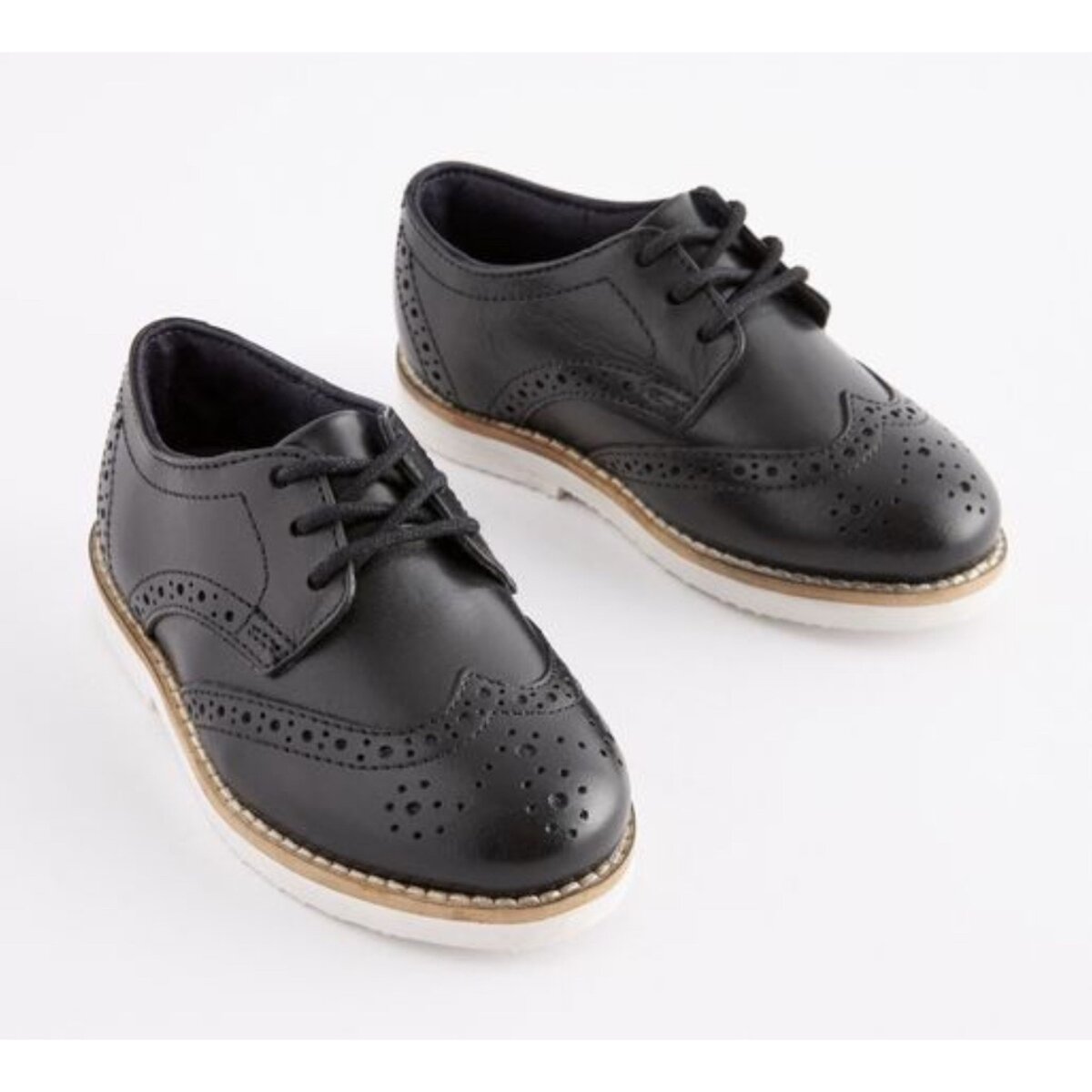 Boy Black Brogue Shoes