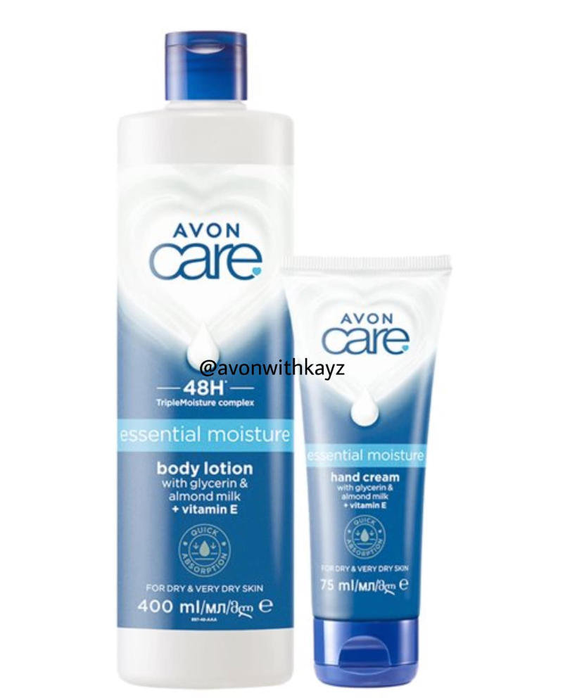 Avon care essential moisture body lotion+hand cream set