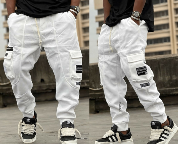 Pantalon cargo blanc élégant