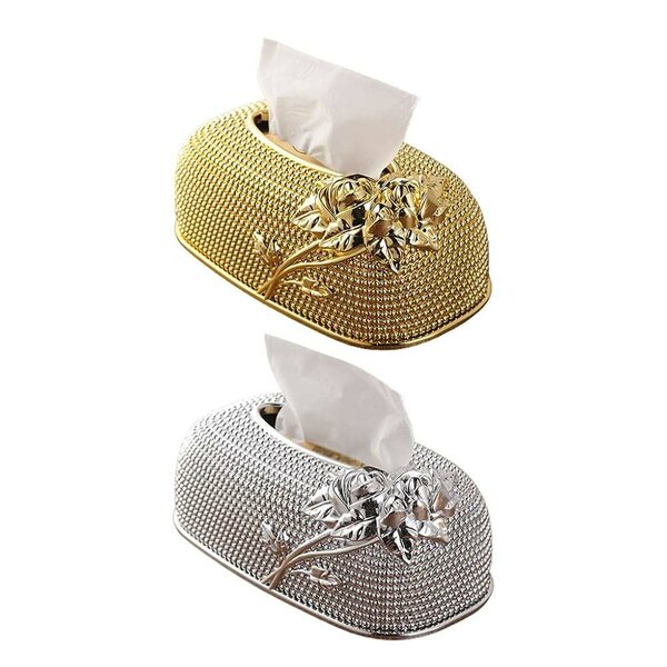 Boîte à mouchoirs élégante dorée