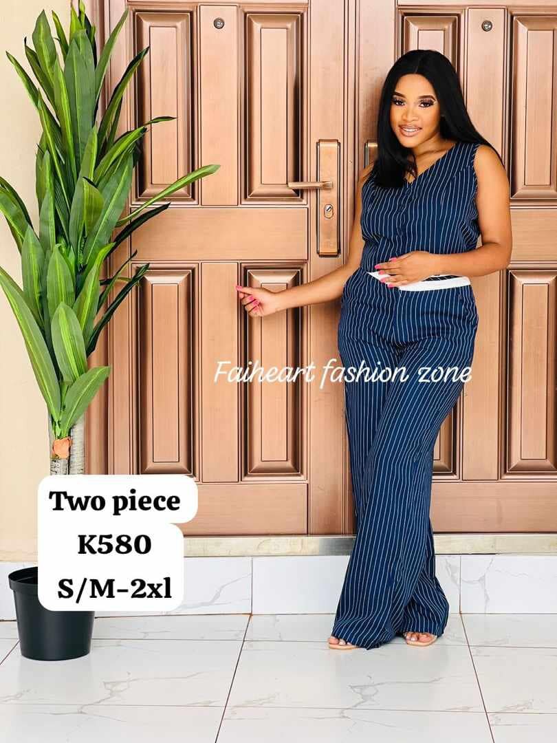 Women's Striped Top and Pants Set S/M-2xl