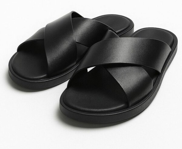 Sandales Noires en Cuir Homme