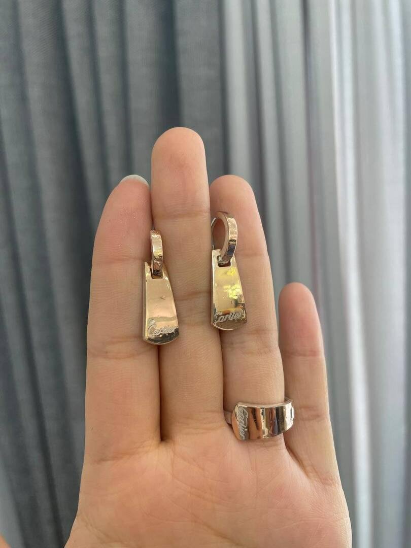 Титановые браслеты, комплект с напылением золота, проба 925.