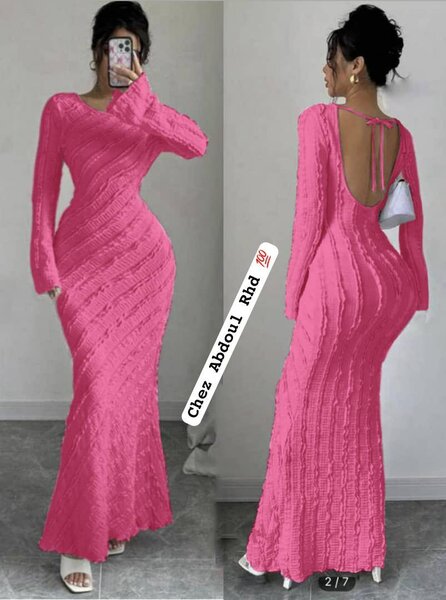 Robe longue élégante dos nu