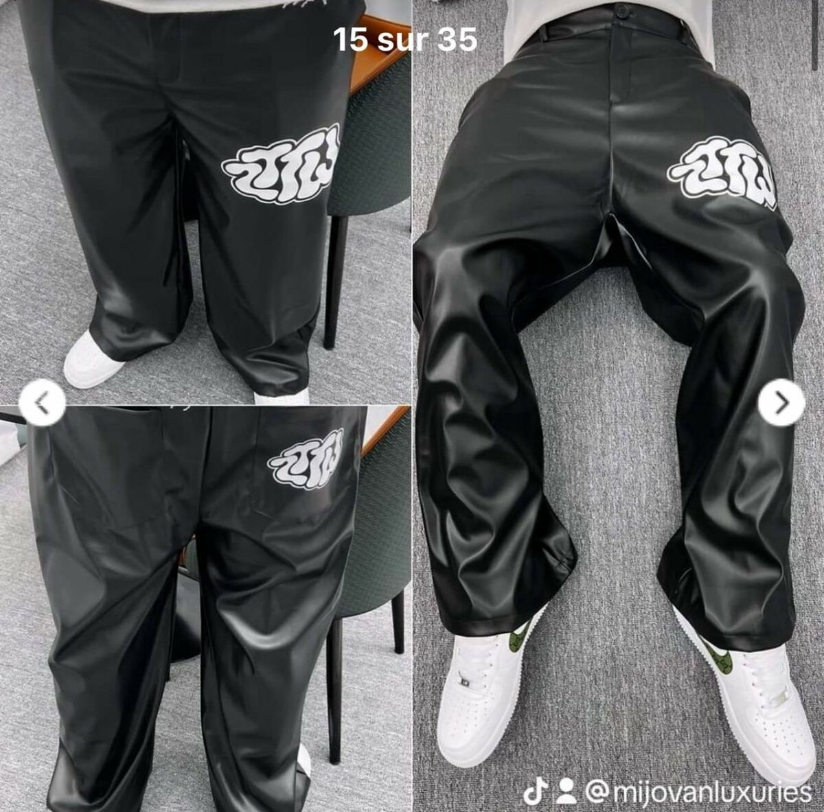 Pantalons en simili cuir homme