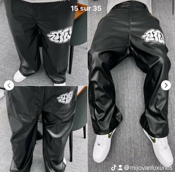 Pantalons en simili cuir homme