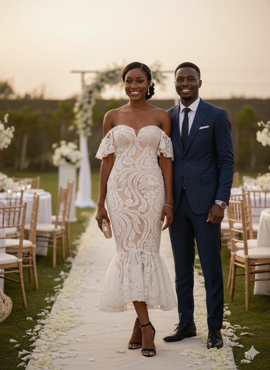 Robe sirène en dentelle