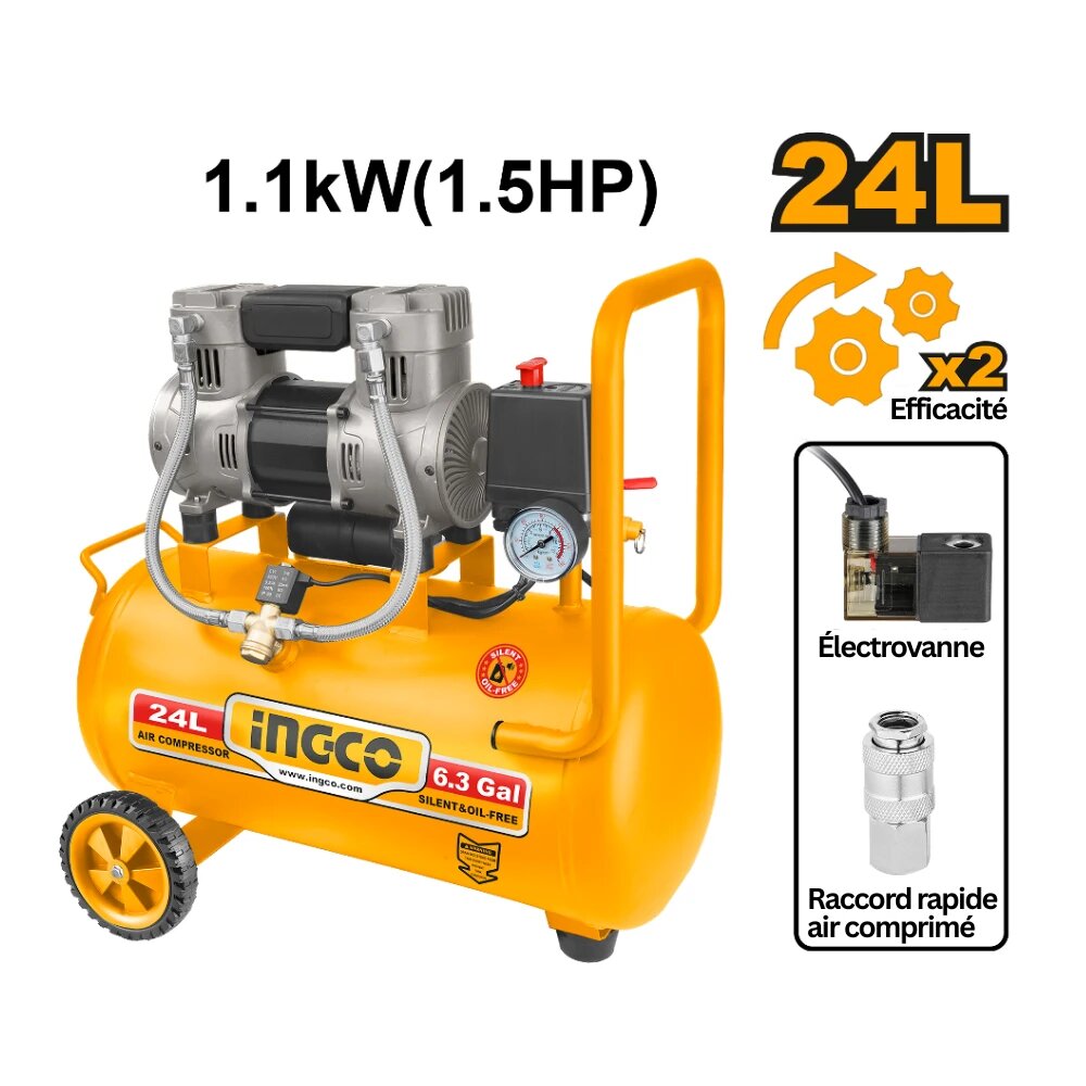 Compresseur INGCO 24L 1.5HP