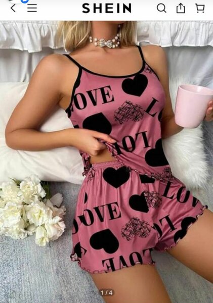 Pyjama court femme "Love"