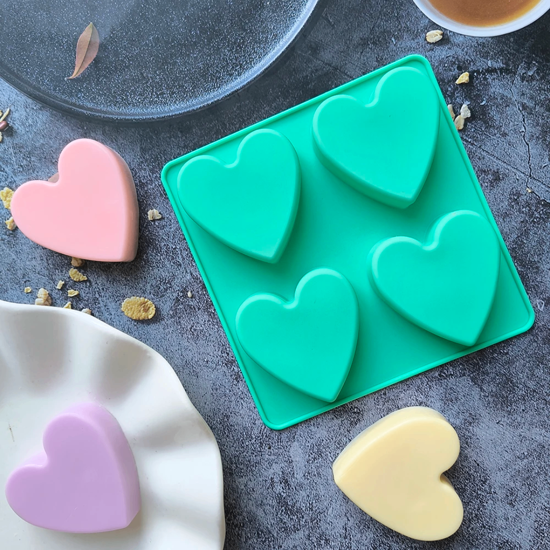 Moule en silicone 4 coeurs