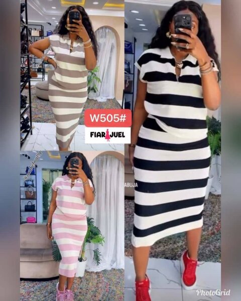 Robe rayée courte pour femmes