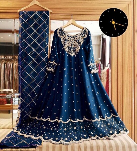 3 pcs womens stitched Shamoz silk MAXI