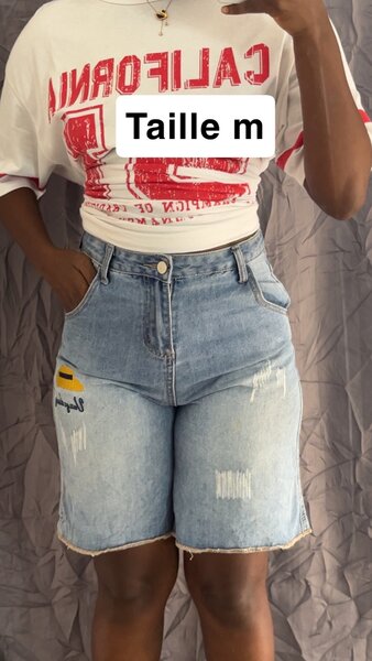 Shorts en jean taille haute