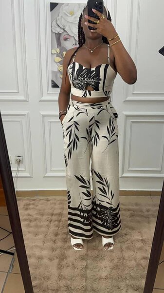 Ensemble top et pantalon imprimé