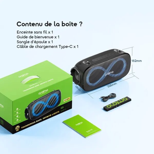 Enceinte Bluetooth 80W Oraimo